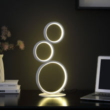 Load image into Gallery viewer, Metal Three Light Round Table Lamp With White - White