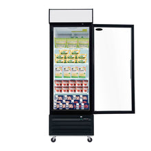 Load image into Gallery viewer, Glass Door Merchandiser Freezer Swing Door Commercial Reach-In Display Freezers With LED Top Panel Upright Freeze Storage