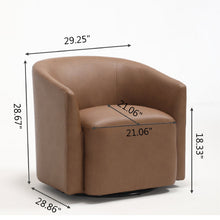Load image into Gallery viewer, Swivel Barrel Accent Chair For Living Room - Antique Brown