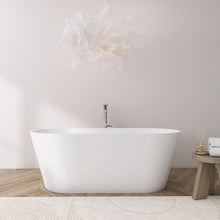 Load image into Gallery viewer, Solid Surface Soaking Freestanding Bathtub For Bathroom - Matte White