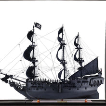 Load image into Gallery viewer, Hand Painted Pirate Floor Display Model Boat - Black / Pearl