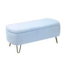 Load image into Gallery viewer, Storage Ottoman Bench For End Of Bed Legs, Modern Camel Faux Fur Entryway Bench Upholstered Padded With Storage For Living Room Bedroom