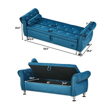 Load image into Gallery viewer, Storage Bench With Crystal Buttons And 1 Pillow For Bedroom