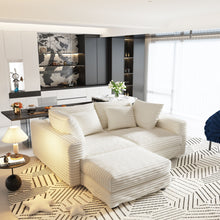 Load image into Gallery viewer, 4 Seat Sofa With Soft Pillows And Movable Ottoman