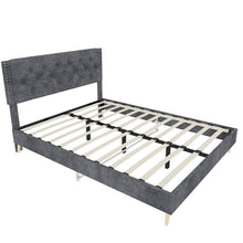 Load image into Gallery viewer, Upholstered Bed With Tufted Headboard