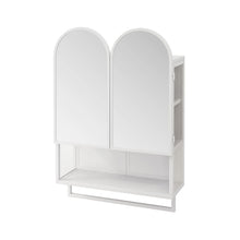 Load image into Gallery viewer, Double Arched Mirror Wall Cabinet With 2 Doors, Featuring Adjustable Shelves And Towel Rack