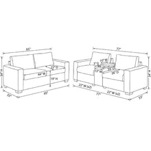 Load image into Gallery viewer, Modern Style 2 Piece Sofa Set With Cup Holders & Charging Port