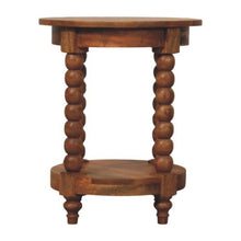 Load image into Gallery viewer, Solid Wood Round End Table With Shelf (719341) - Brown