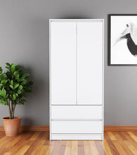 Load image into Gallery viewer, 71" Transitional Wood Two Door Two Drawer Combo Dresser - White