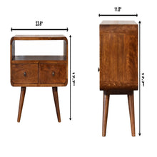 Load image into Gallery viewer, Solid Wood Curved Media Unit