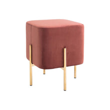 Load image into Gallery viewer, Velvet Cube Ottoman - Copper / Gold