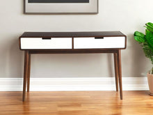 Load image into Gallery viewer, Double Drawer Console Table - Mahogony And White
