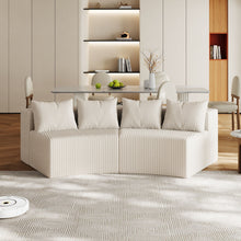 Load image into Gallery viewer, Curved Sectional Sofa With 4 Pillows, Modular Semi Circular Design