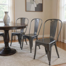 Load image into Gallery viewer, Metal Partially Open Back Dining Side Chairs (Set of 4) - Gray