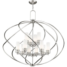 Load image into Gallery viewer, 39" Twelve Light Dimmable Chandelier With Shades - Nickel
