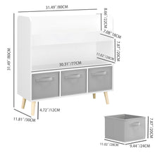 Load image into Gallery viewer, Bookshelf With 3 Bins, Storage Shelf For Toys And Books