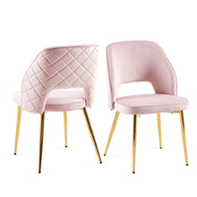Load image into Gallery viewer, Dining Chairs With Metal Legs And Hollow Back Upholstered Dining Chairs