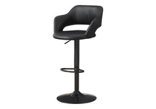 Load image into Gallery viewer, Faux Leather And Metal Low Back Adjustable Height Bar Chair - Black