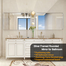 Load image into Gallery viewer, Rounded Corner Rectangle Bathroom Mirror For Wall Metal Frame Wall Mounted Bathroom Mirror Vanity Bathroom Mirror (Horizontal & Vertical)