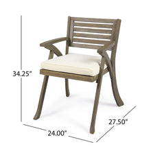 Load image into Gallery viewer, Helen - Outdoor Acacia Wood Dining Chair (Set of 2) - Gray / Creme