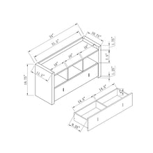 Load image into Gallery viewer, Shoe Entry Bench With Three Shelves, One Drawer With Divided Compartment