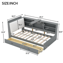 Load image into Gallery viewer, Platform Bed With Storage Headboard, Shelves And 2 Drawers