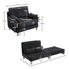 Load image into Gallery viewer, Mid Century Modern Foldable Sofa Bed, 3 In 1 Convertible Sleeper With 3 Pillows
