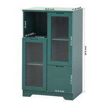 Load image into Gallery viewer, Modern Cabinet With Glass Doors And Drawer