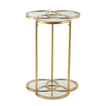 Load image into Gallery viewer, Mirrored Glass Three Circle End Table - Gold