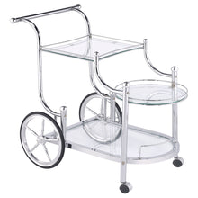 Load image into Gallery viewer, Reia - 3 Tier Cart With Casters & Tempered Glass Design - Chrome