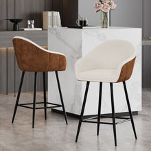 Load image into Gallery viewer, Modern Style Counter Height Bar Stools, With Comfortable Upholstery, Durable Metal Legs Ensure Stability - Brown
