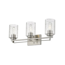 Load image into Gallery viewer, Metal And Textured Glass Three Light Wall Sconce - Silver