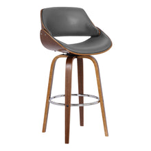 Load image into Gallery viewer, Faux Leather Swivel Low Back Counter Height Bar Chair - Gray / Brown