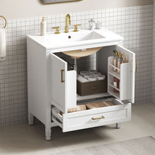 Load image into Gallery viewer, Elegant Fluted Bathroom Vanity With Sink, Soft Close Doors & Drawer