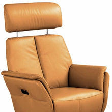 Load image into Gallery viewer, Genuine Leather Power Swivel Recliner - Camel