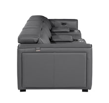 Load image into Gallery viewer, Top Grain Leather Reclining Metal USB Sofa (720399) - Dark Gray