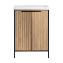 Load image into Gallery viewer, Modern Freestanding Bathroom Vanity With Resin Sink & Soft Close Cabinet Doors