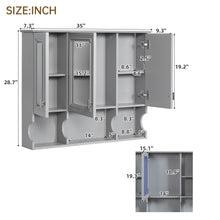 Load image into Gallery viewer, Wall Mounted Bathroom Medicine Wall Cabinet With Mirror & Open Shelves