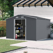Load image into Gallery viewer, Outdoor Storage Shed Large Metal Tool Sheds, Heavy Duty Storage House With Sliding Doors