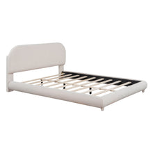 Load image into Gallery viewer, Upholstered Platform Bed With Thick Solid Frame And Stylish Curve-Shaped Design
