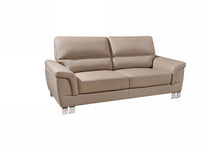 Load image into Gallery viewer, Faux Leather Sofa With Silver Legs - Beige
