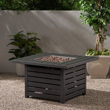 Load image into Gallery viewer, Stylish Square Iron Fire Pit With Tank Space, 50, 000 Btu - Black