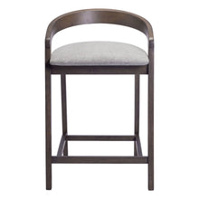 Load image into Gallery viewer, 25" Fabric And Solid Wood Low Back Counter Height Bar Chairs (Set of 2) - Gray / Espresso