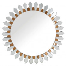 Load image into Gallery viewer, 43" Round Glass Framed Accent Mirror - Gold
