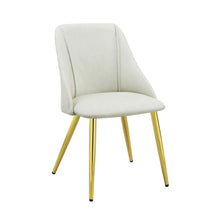 Load image into Gallery viewer, Upholstered Faux Leather Metal Dining Side Chairs (Set of 2) - White