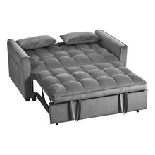 Load image into Gallery viewer, Sleeper Loveseat With Toss Pillows - Dark Gray / Black