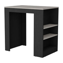 Load image into Gallery viewer, 36" Faux Marble And Wood Kitchen Island With Storage - Black / Gray