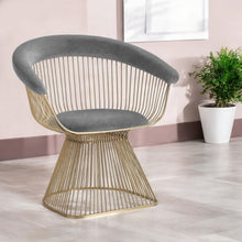 Load image into Gallery viewer, Velvet Steel Windsor Back Dining Arm Chair - Gray