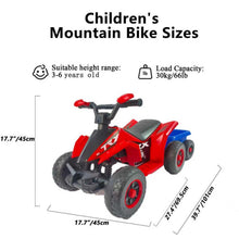 Load image into Gallery viewer, 6V Kids Electric ATV With Headlights, Mp3, USB & Volume Control, 4 Wheel Ride-On Vehicle - Red