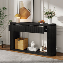 Load image into Gallery viewer, Oval Fluted Console Table With 2 Drawers And Bottom Shelf